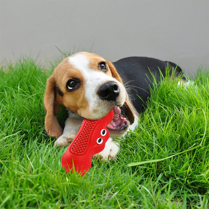 Pet Rubber Rugby Vocal Teething Chew Toy