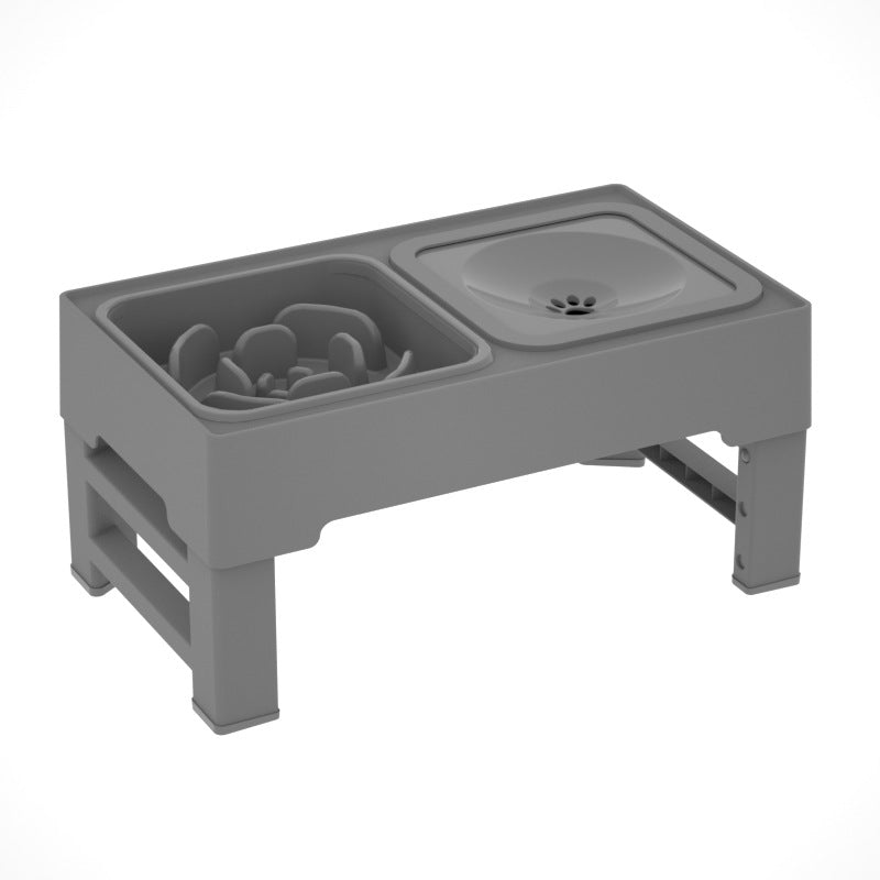 Adjustable Height Stainless Steel Pet Double Bowl Feeding Stand