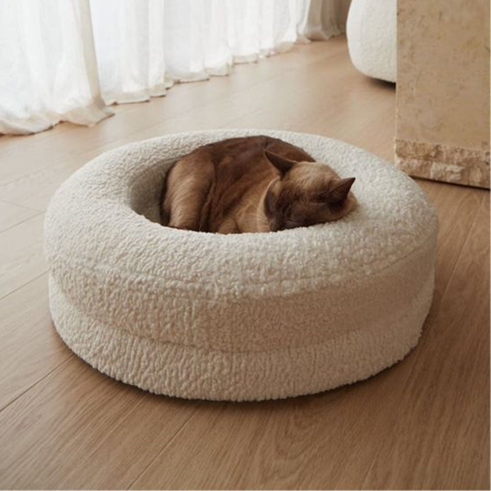 Pet Solid Color Round Leisure Sleeping Bed