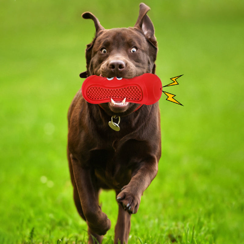Pet Rubber Rugby Vocal Teething Chew Toy