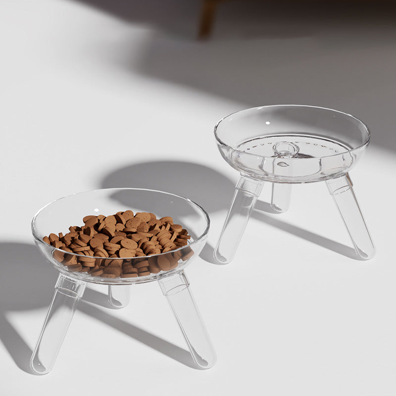 Pet Transparent Anti Knock Feeding Water Bowl