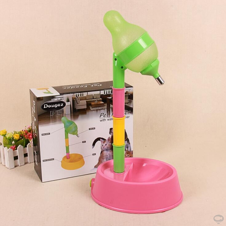 Adjustable Height Automatic Pet Water Dispenser Feeder Bowl