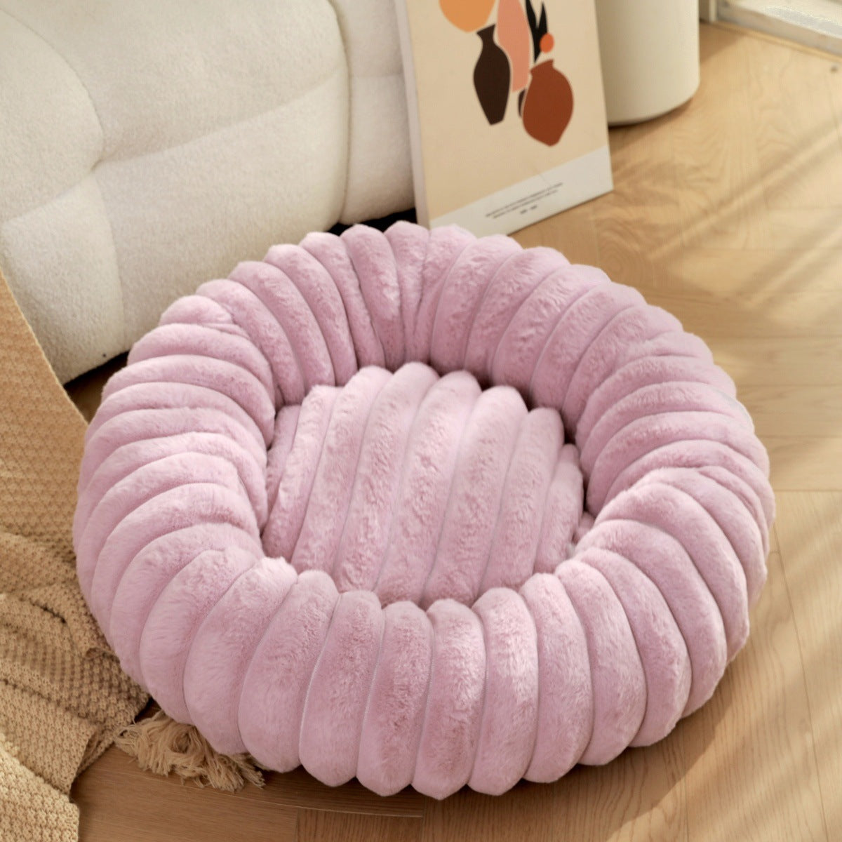 Pet Plush Round Warm Winter Sleeping Nest