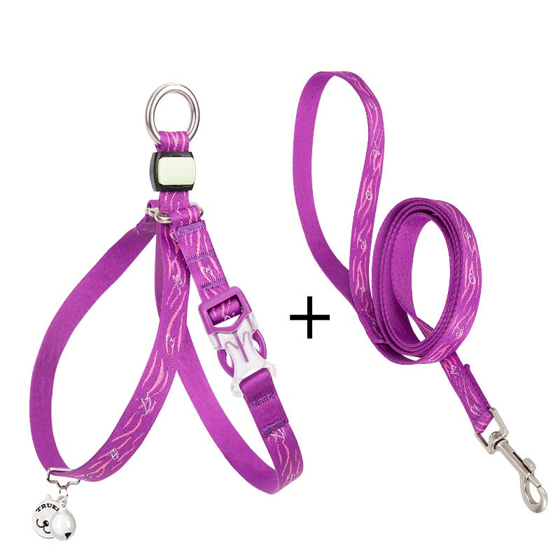 Bell Chest Strap Pet Vest With Haulage Rope Leash