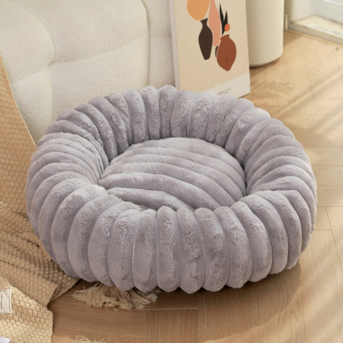 Pet Plush Round Warm Winter Sleeping Nest