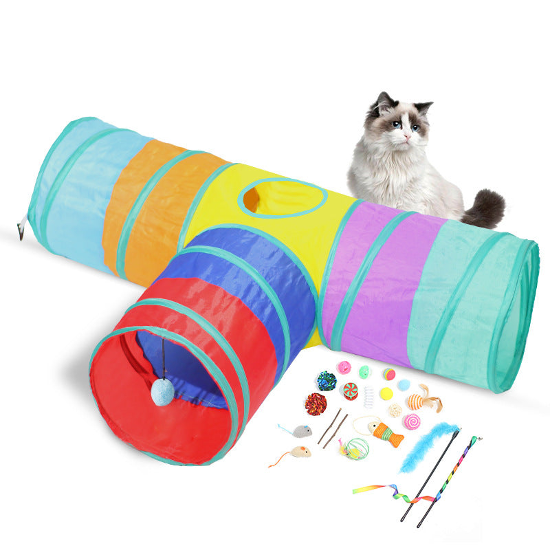 Pet Foldable Tunnel Climbing Path Interactive Play Toy