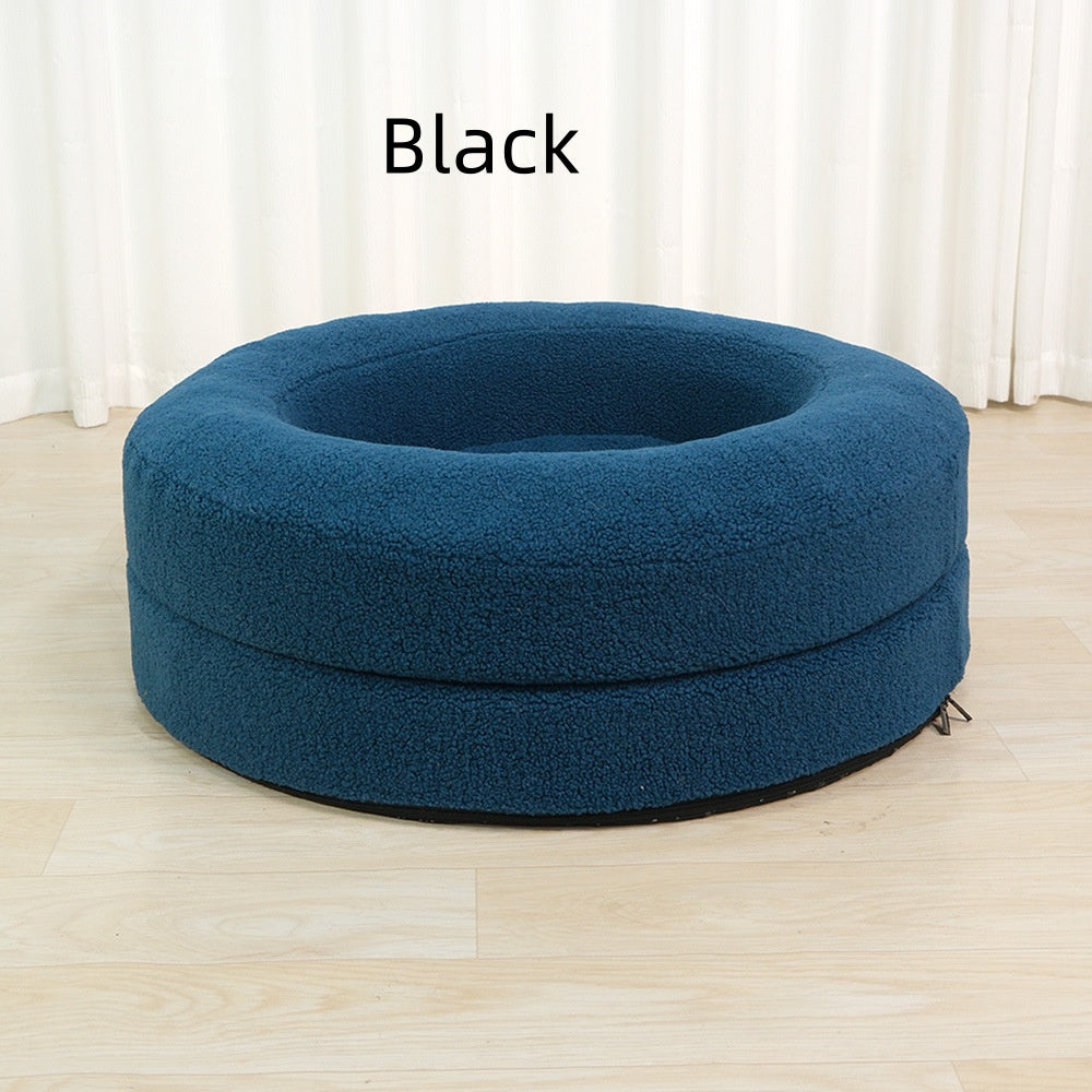 Pet Solid Color Round Leisure Sleeping Bed
