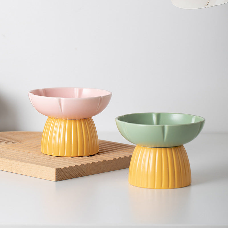 Candy Color Ceramic Pet Feeding Bowl