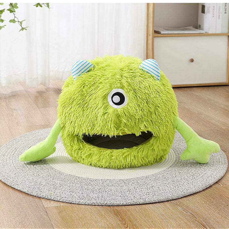 Pet Fluffy Round Calming Soft Plush Bed