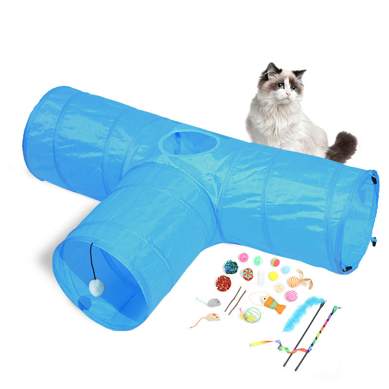 Pet Foldable Tunnel Climbing Path Interactive Play Toy