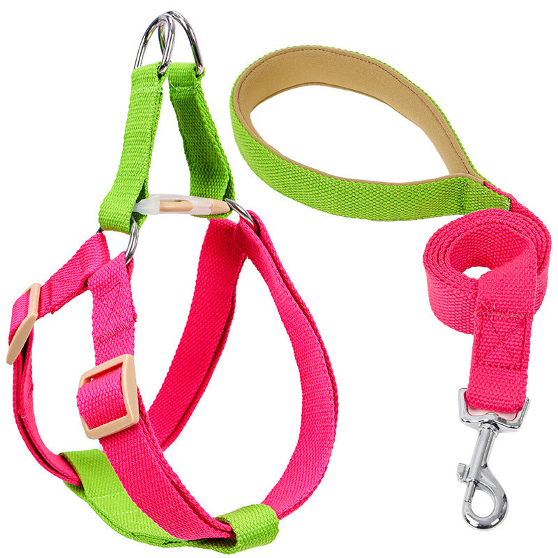 Colorful Pet Vest Style Drawstring Leash