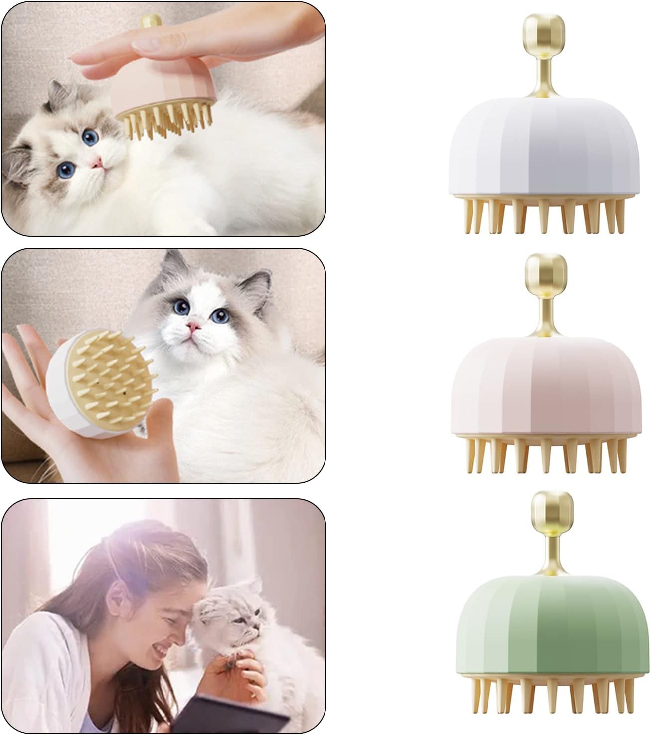 Pet Bath Shampoo Massage Grooming Brush Cleaning Tool