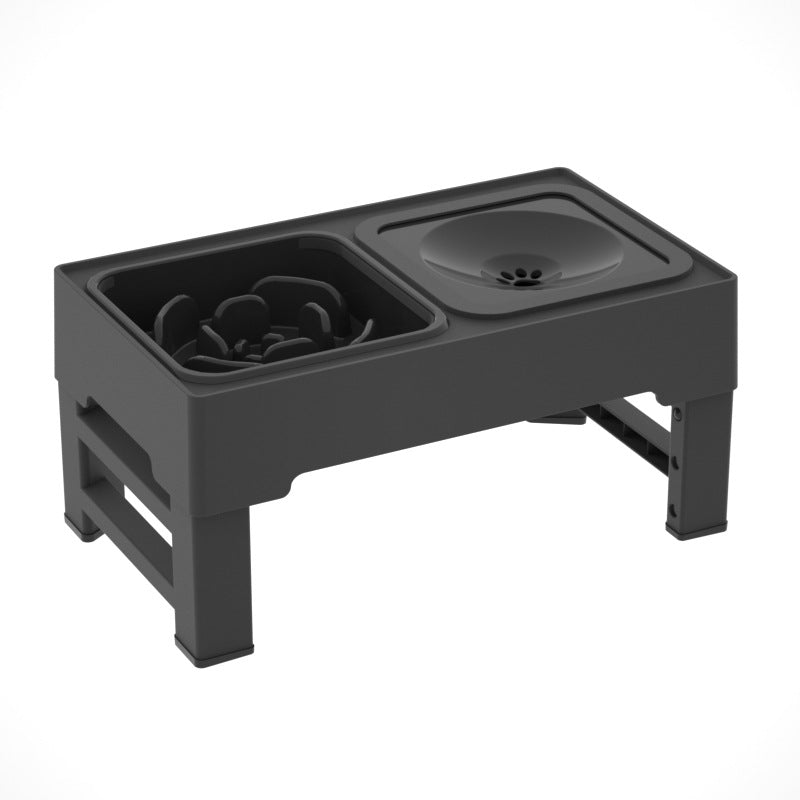 Adjustable Height Stainless Steel Pet Double Bowl Feeding Stand