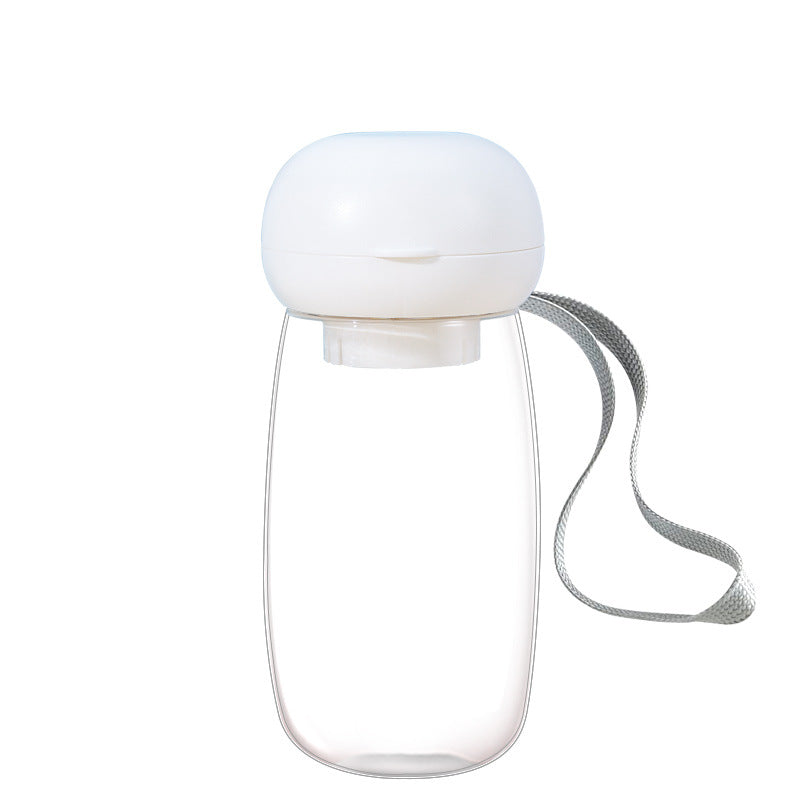 Portable Pet Travel Water Bottle With Feeding Bowl And Lanyard