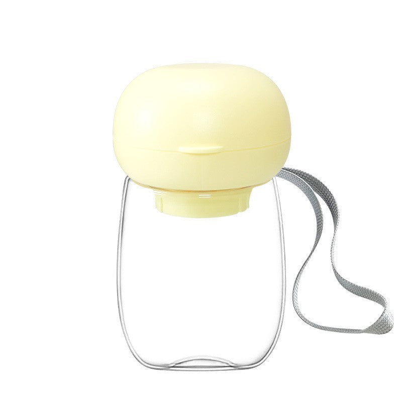 Portable Pet Travel Water Bottle With Feeding Bowl And Lanyard