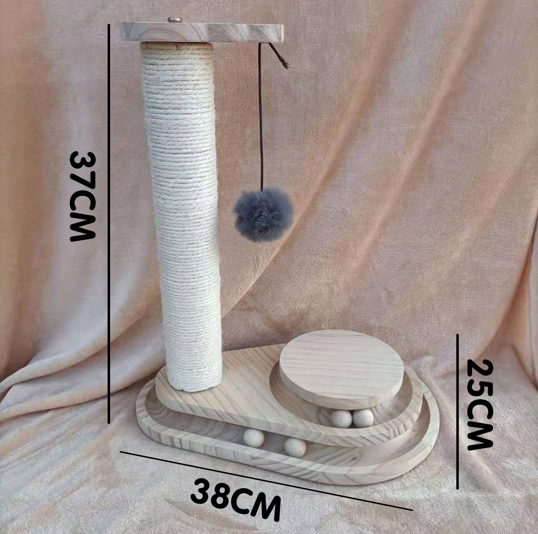 Pet Solid Wood Turntable Bite Resistant Interactive Toy