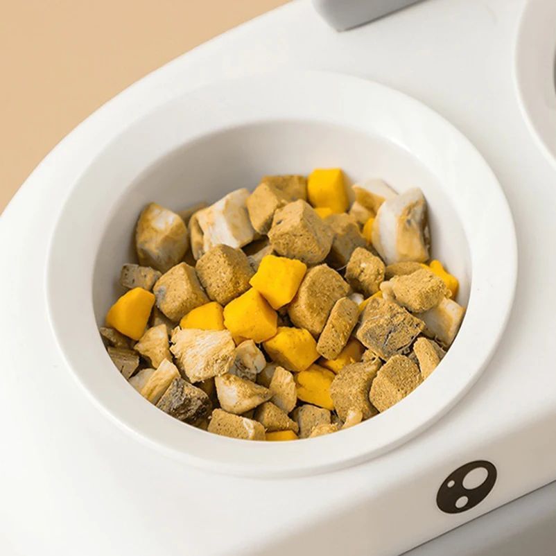 Duck Design Plastic Pet Double Bowl Feeding Tray