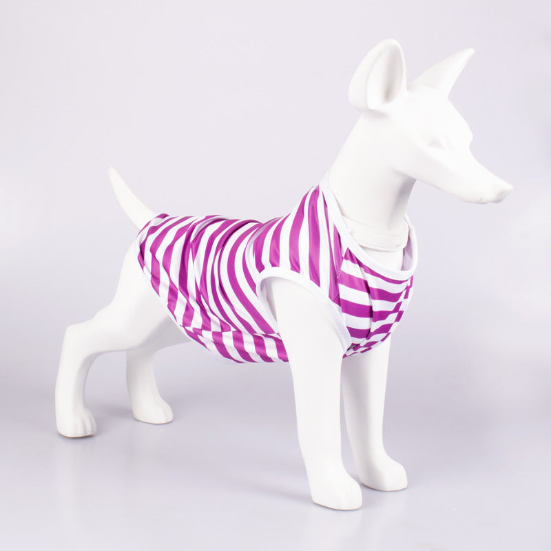 Pet Striped Crew Neck Tank Top Apparel