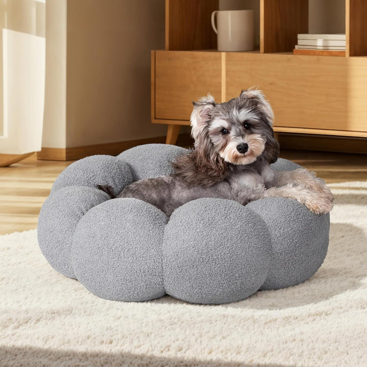 Pet Fluffy Round Calming Plush Donut Bed