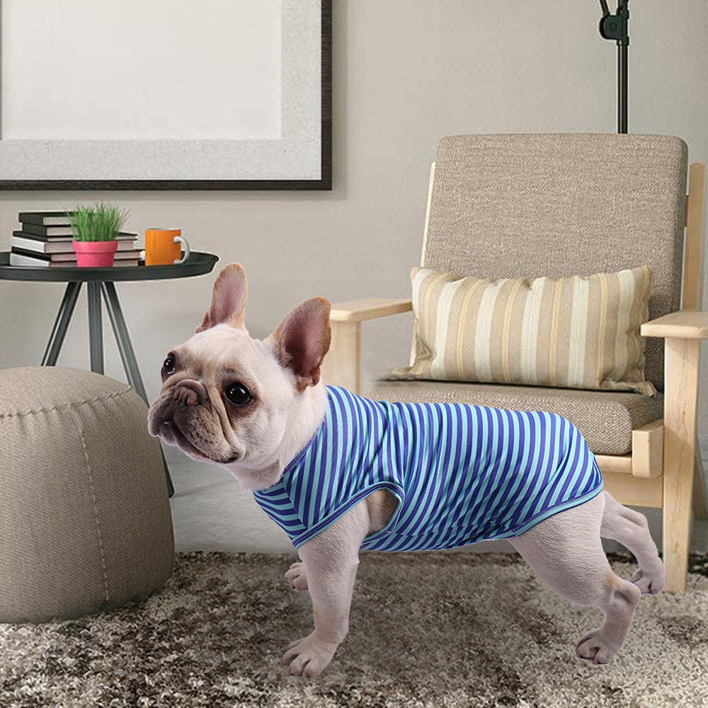 Pet Striped Crew Neck Tank Top Apparel