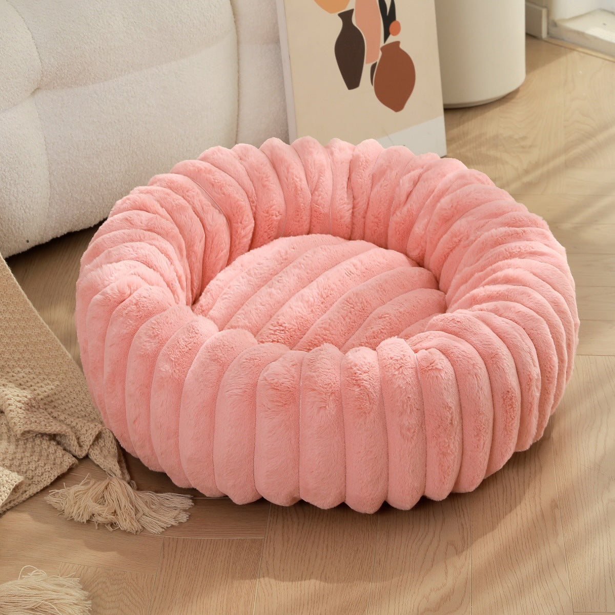 Pet Plush Round Warm Winter Sleeping Nest