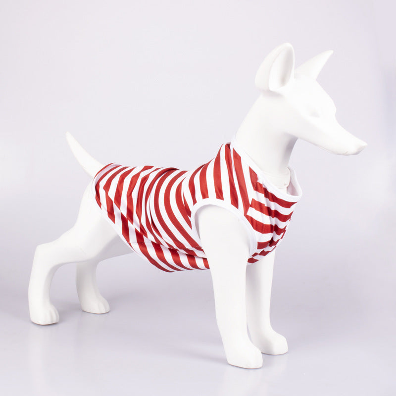 Pet Striped Crew Neck Tank Top Apparel