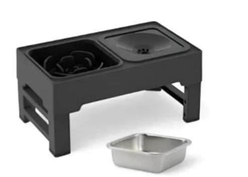 Adjustable Height Stainless Steel Pet Double Bowl Feeding Stand