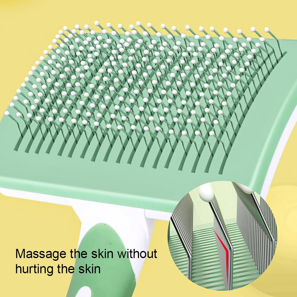 Pet Self Cleaning Slicker Grooming Brush One Click Hair Removal Tool
