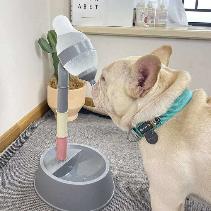 Adjustable Height Automatic Pet Water Dispenser Feeder Bowl