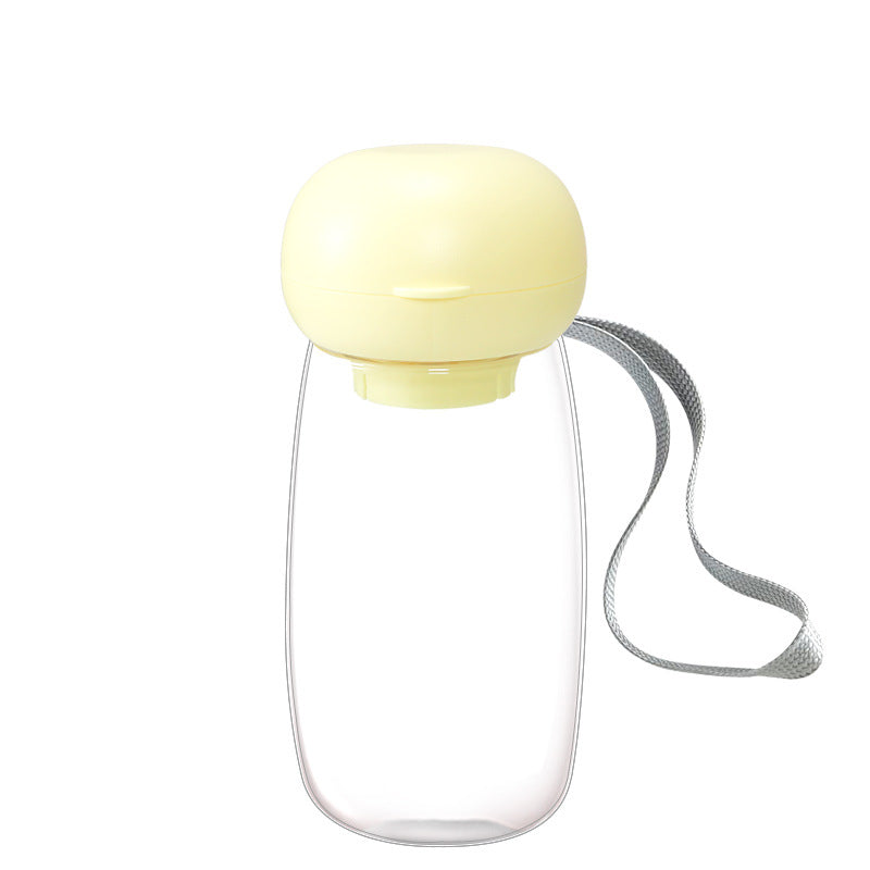 Portable Pet Travel Water Bottle With Feeding Bowl And Lanyard