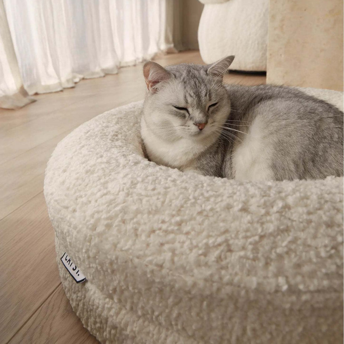 Pet Solid Color Round Leisure Sleeping Bed