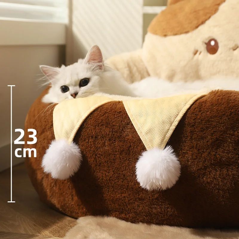 Pet Round Warm Soft Sleeping Cushion Bed