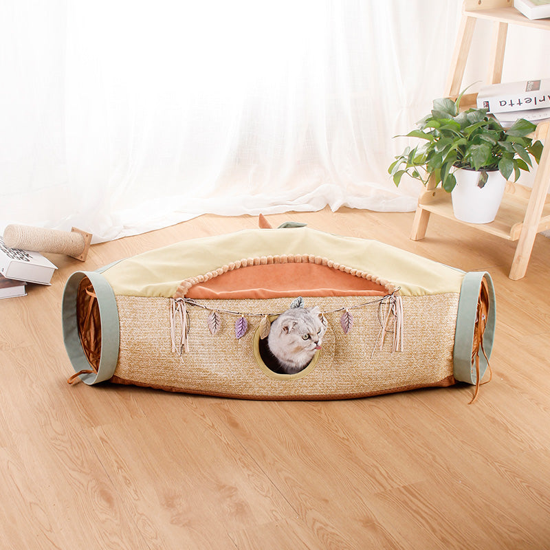 Pet Tunnel Roll Totoro Hole Interactive Play Toy