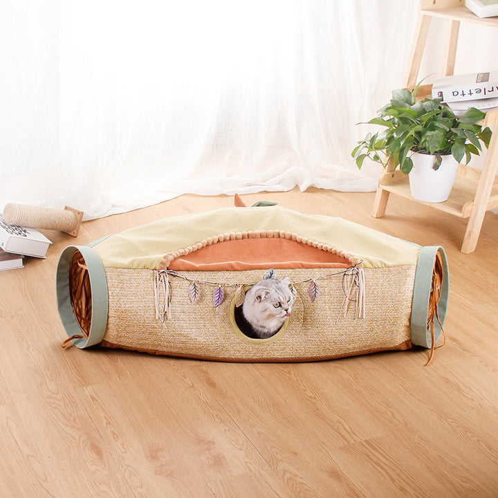 Pet Tunnel Roll Totoro Hole Interactive Play Toy