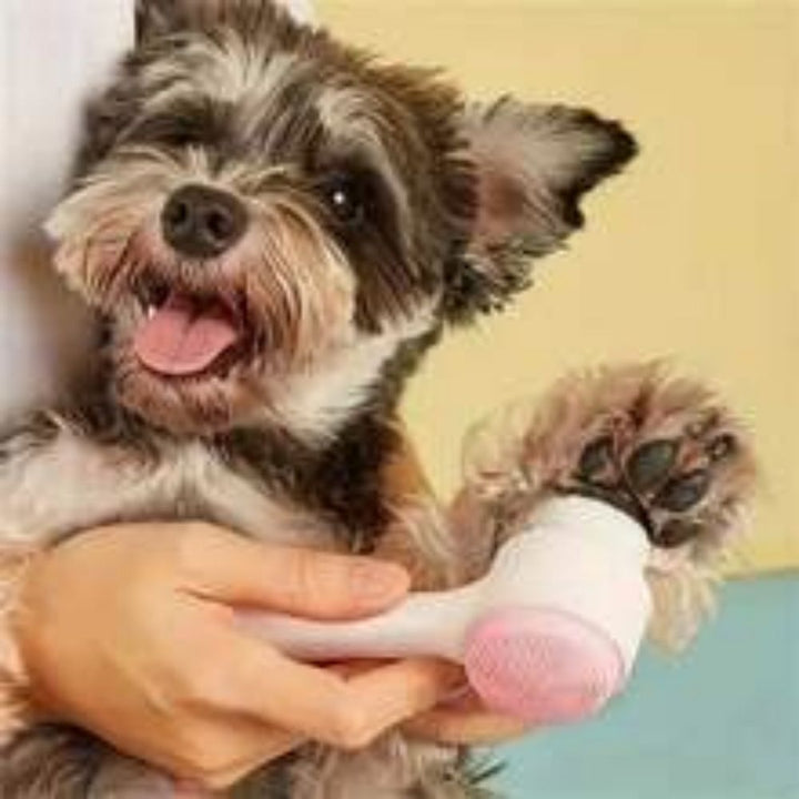 Pet Nylon Paw Grooming Massage Cleaning Brush