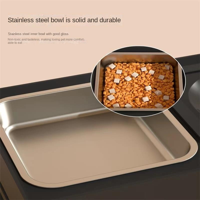 Adjustable Height Stainless Steel Pet Double Bowl Feeding Stand