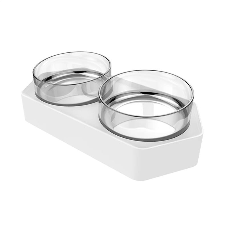 Ceramic Double Bowl Pet Feeder With Neck Support