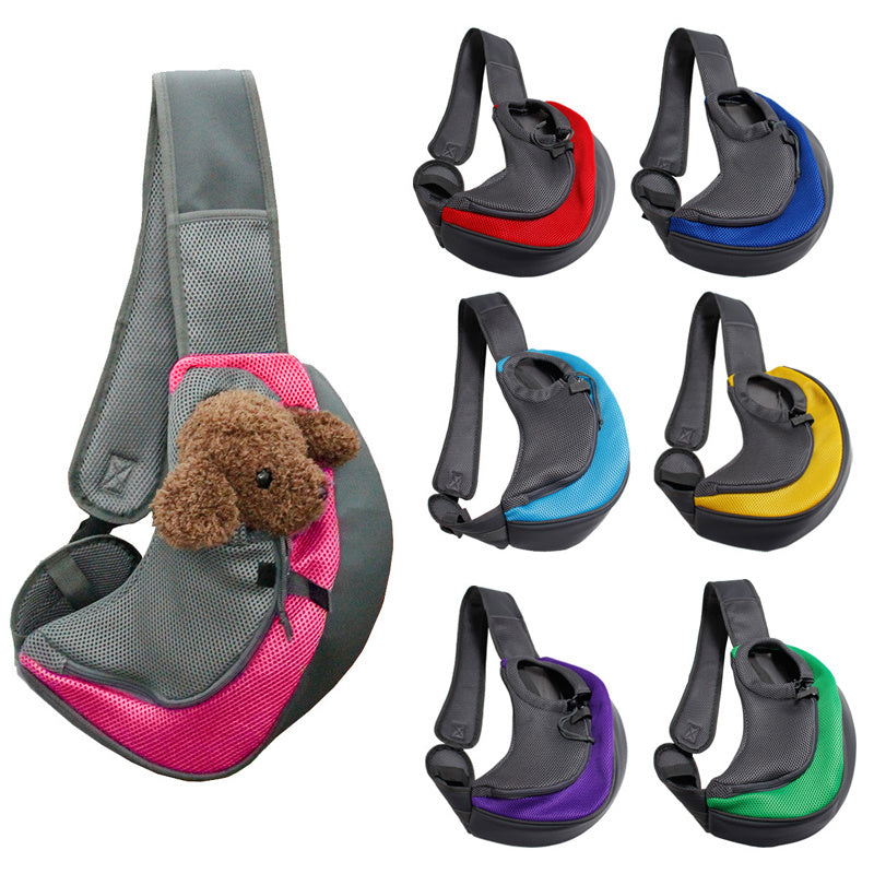 Mesh Oxford Pet Carrier Shoulder Sling Bag For Travel