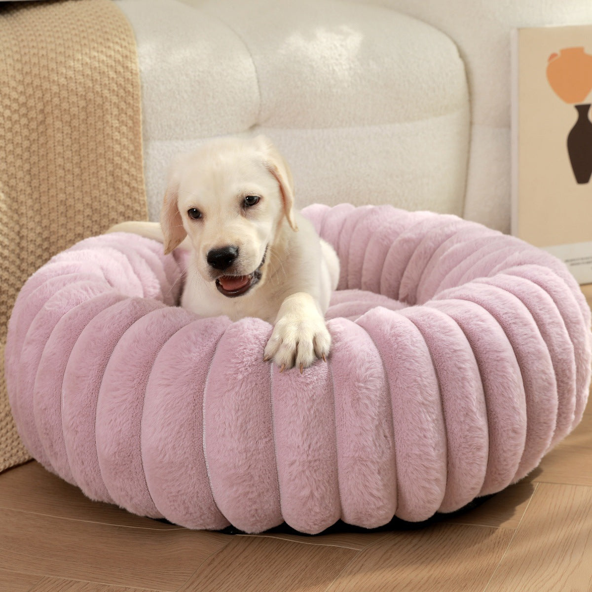 Pet Plush Round Warm Winter Sleeping Nest