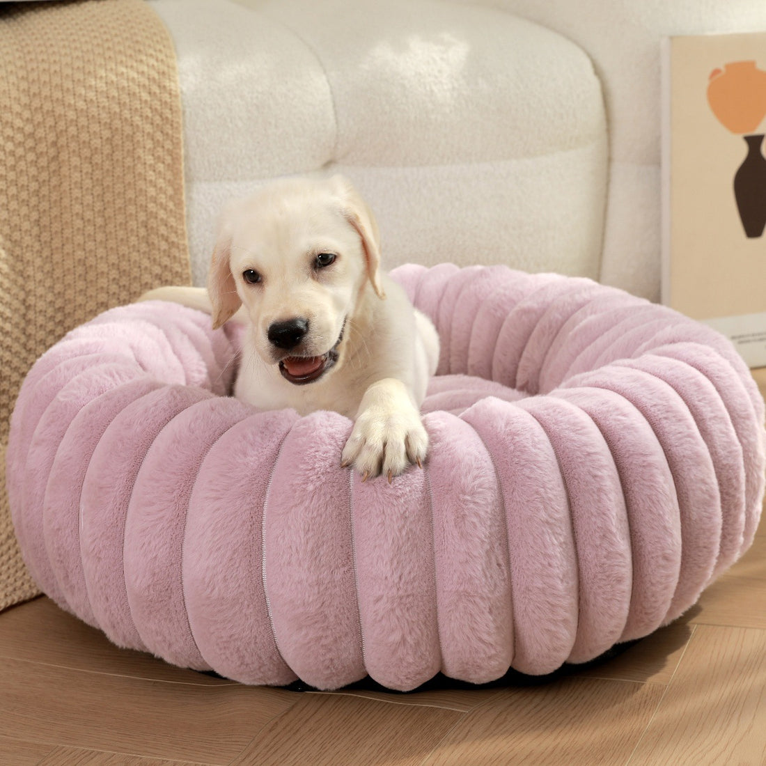 Pet Plush Round Warm Winter Sleeping Nest
