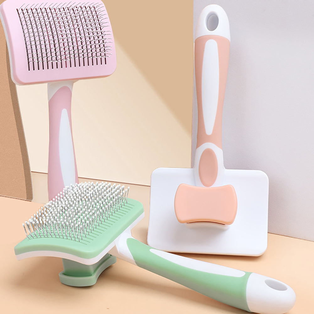 Pet Self Cleaning Slicker Grooming Brush One Click Hair Removal Tool