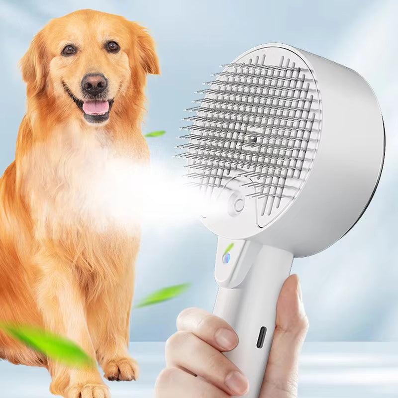 Pet 3 In 1 Steam Massage Grooming Spray Brush