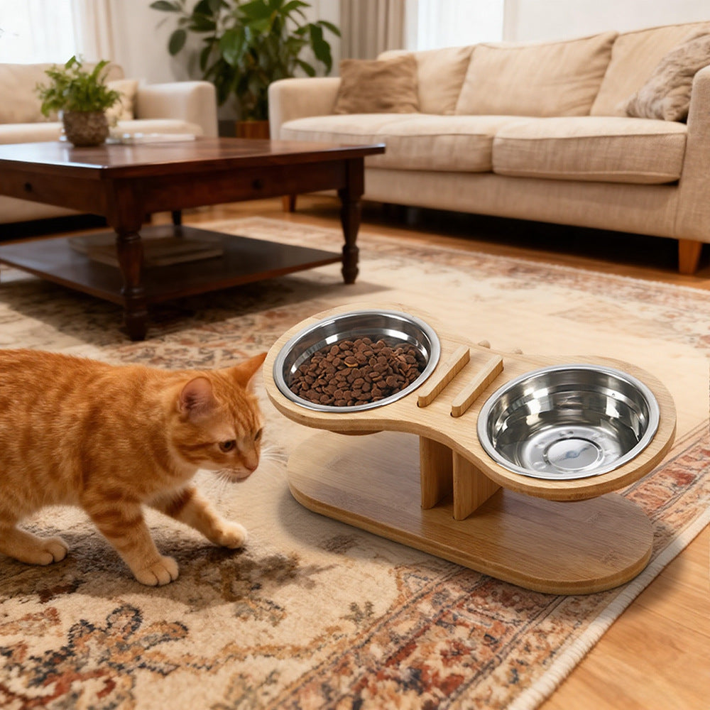 Adjustable Tilted Pet Feeding Bowl Stand