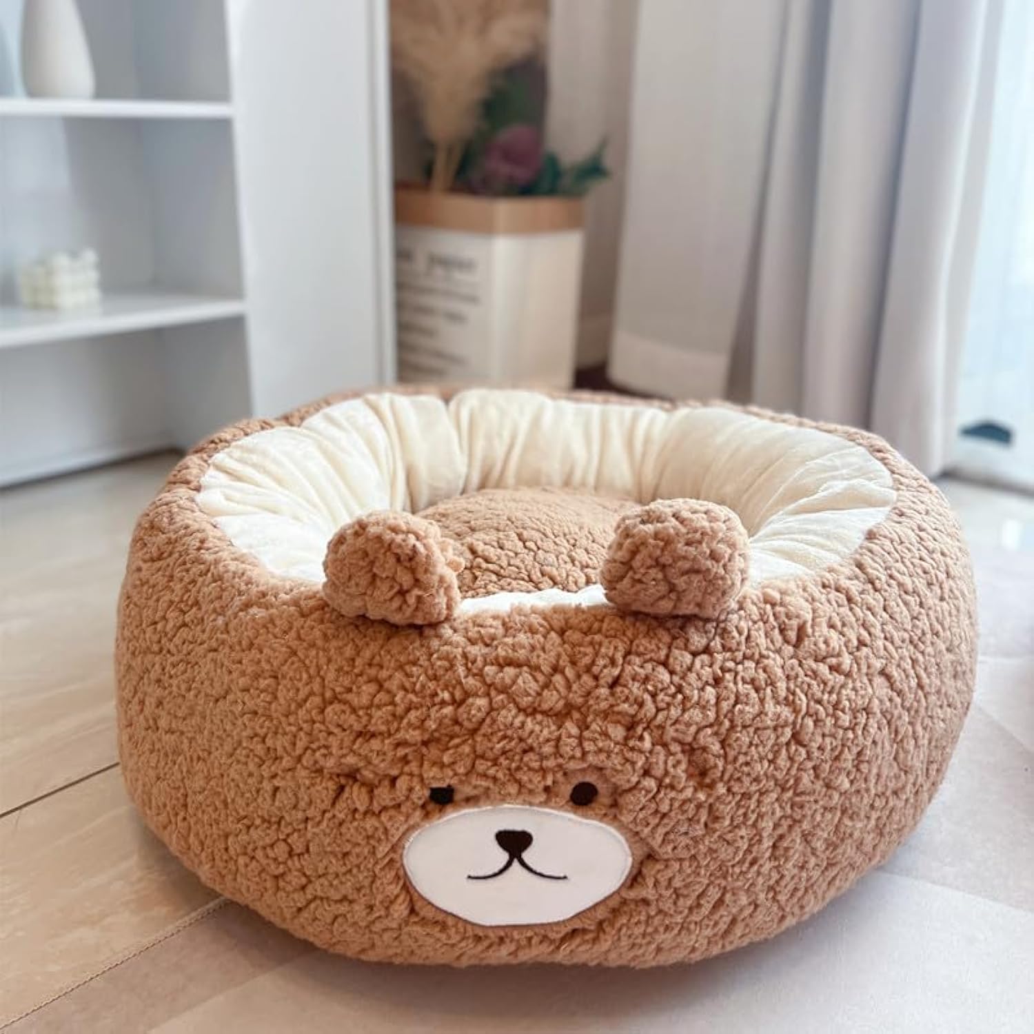 Pet Plush Cartoon Round Four Season Bed Nest